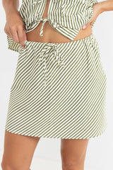 Rhythm Cove Stripe Bias Cut Mini Skirt