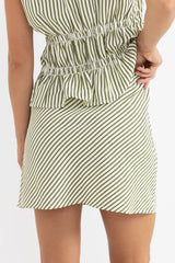 Rhythm Cove Stripe Bias Cut Mini Skirt