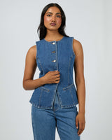 All About Eve Lena Denim Vest