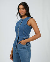 All About Eve Lena Denim Vest