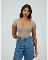 All About Eve Wash Scoop Neck Tee