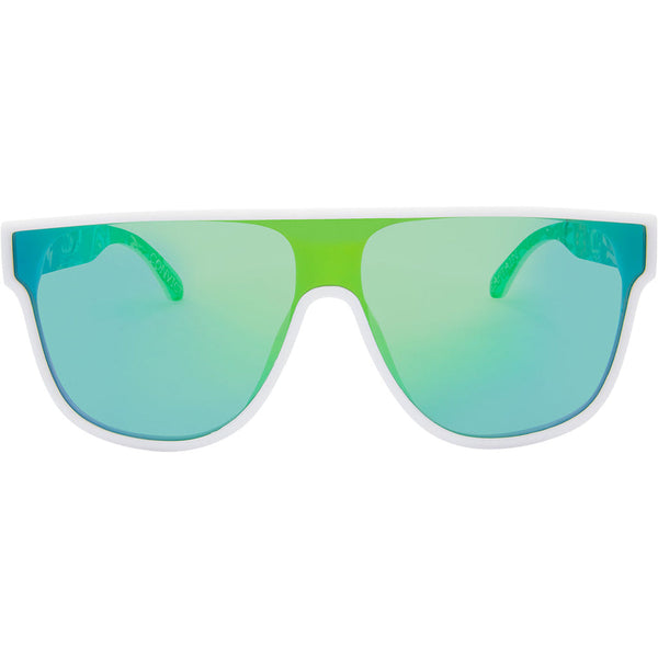Sin Cannon Ball Matte White Green Sunglasses