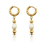 Ever Midnight Run Pearl Huggie Earrings