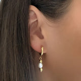 Ever Midnight Run Pearl Huggie Earrings