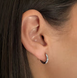 Ever Wave Silver Huggie Earrings