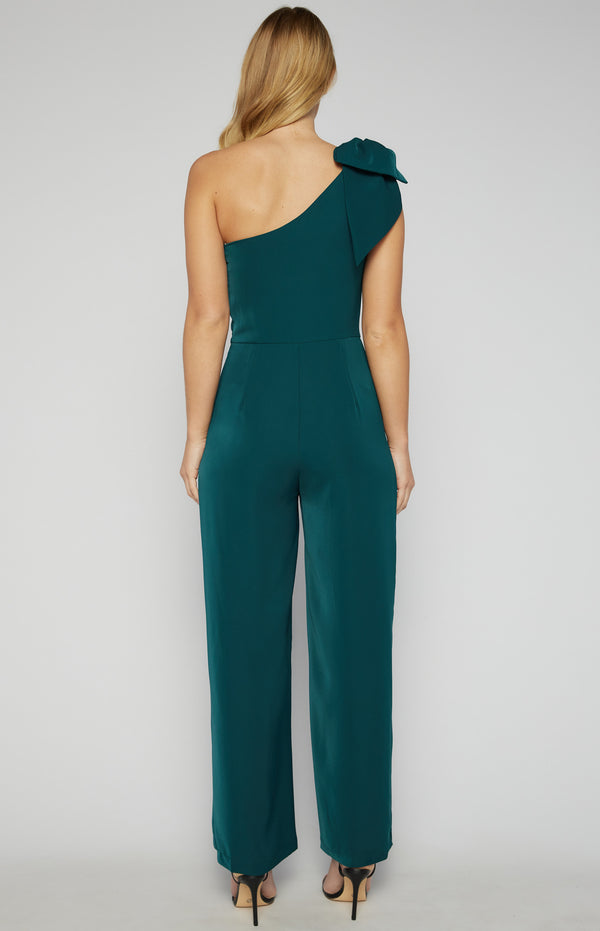 Style State One Shoulder Bow Feature Jumpsuit