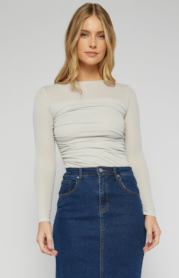 Style State Front Ruched Detail Jersey Top