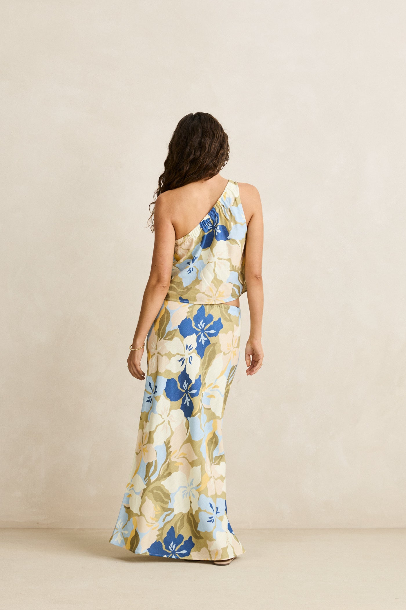 Rhythm Blanca Floral Bias Cut Maxi Skirt