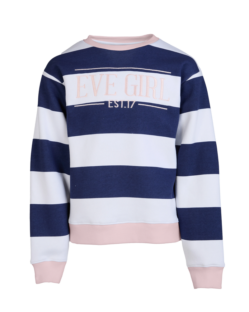 Eve Girl Conrtast Stripe Crew
