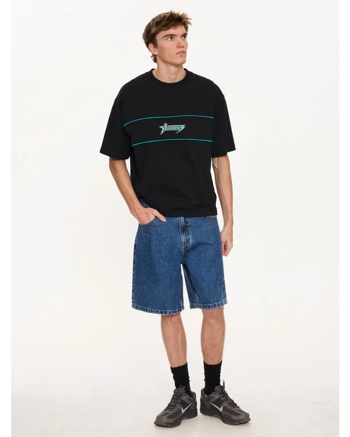 Thrills Heavy Static Piping Box Oversized Cropped Tee