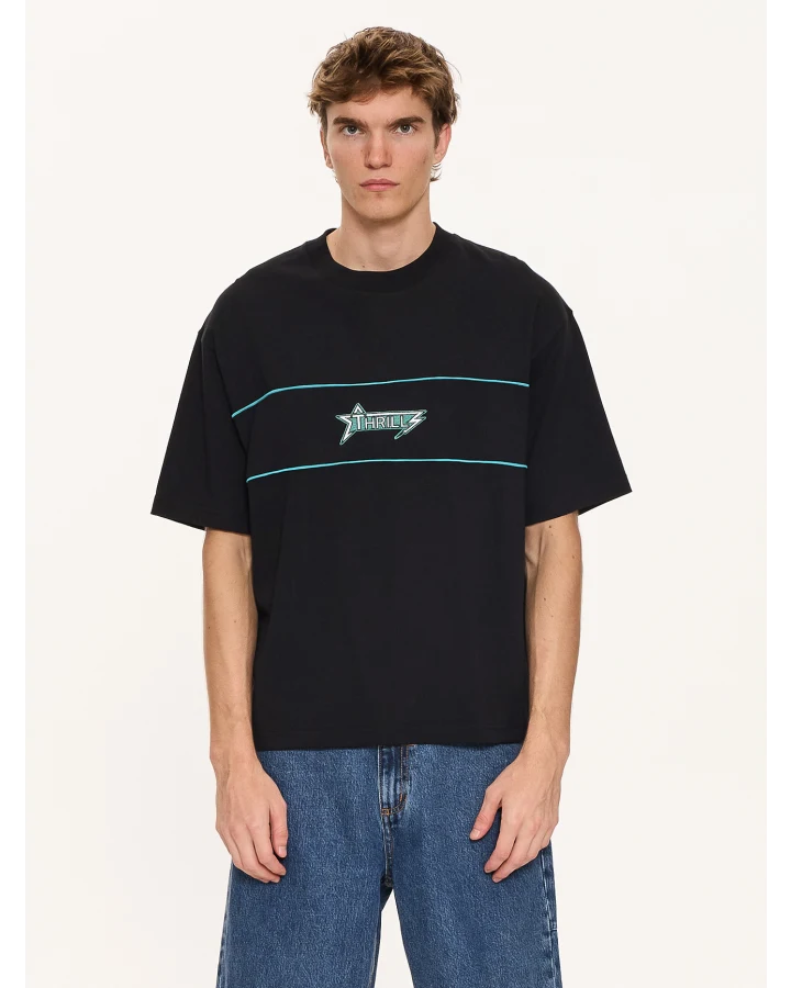Thrills Heavy Static Piping Box Oversized Cropped Tee