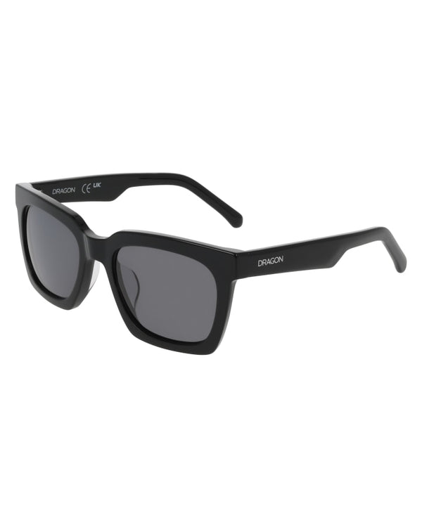 Dragon Cairo Shiny Black LL Smoke Sunglasses
