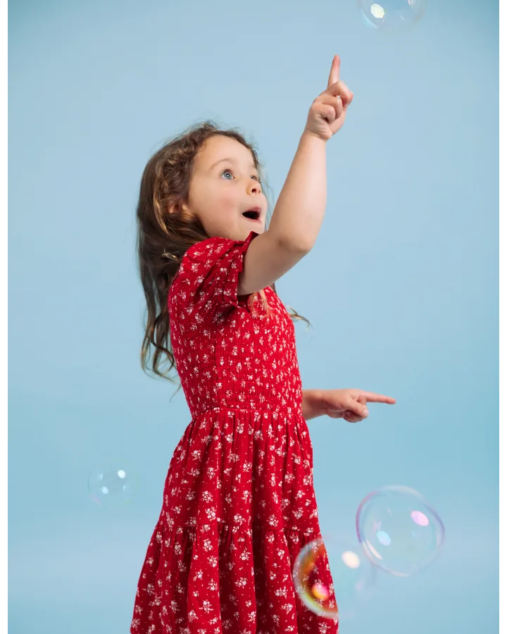 Eve Girl Poppy Shirred Dress