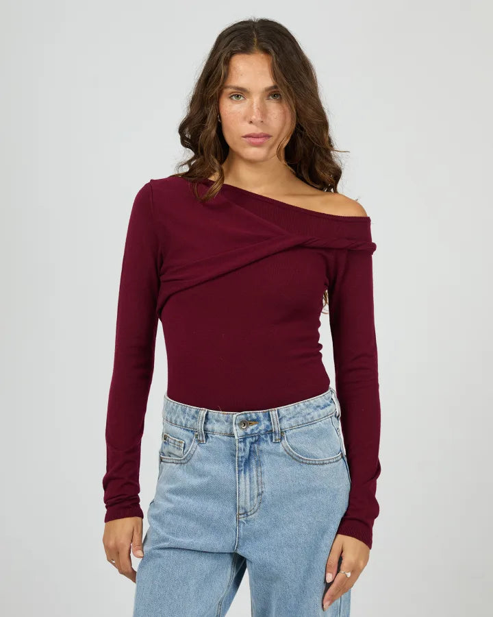 Silent Theory Ashton Knit Layered LS Top