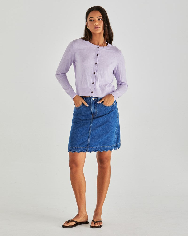 Sass Vale Scalloped Denim Skirt