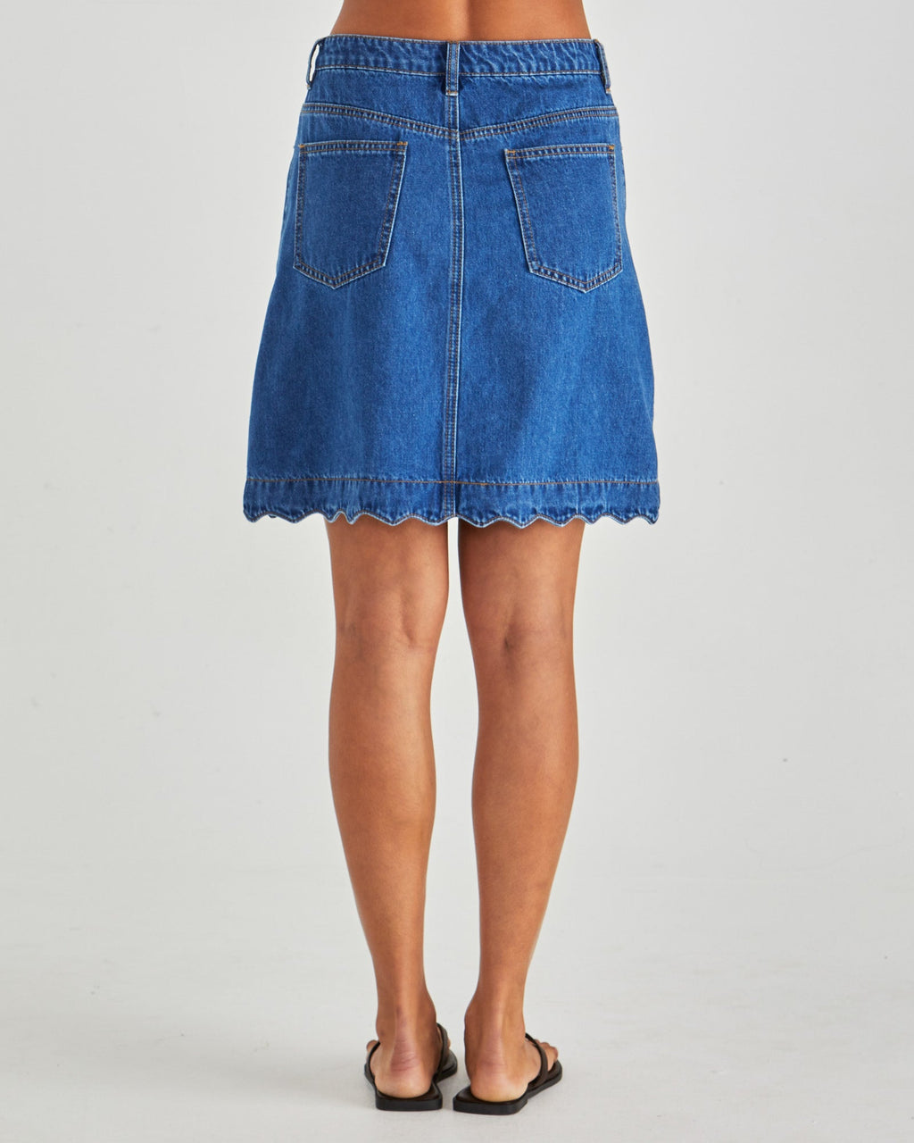 Sass Vale Scalloped Denim Skirt