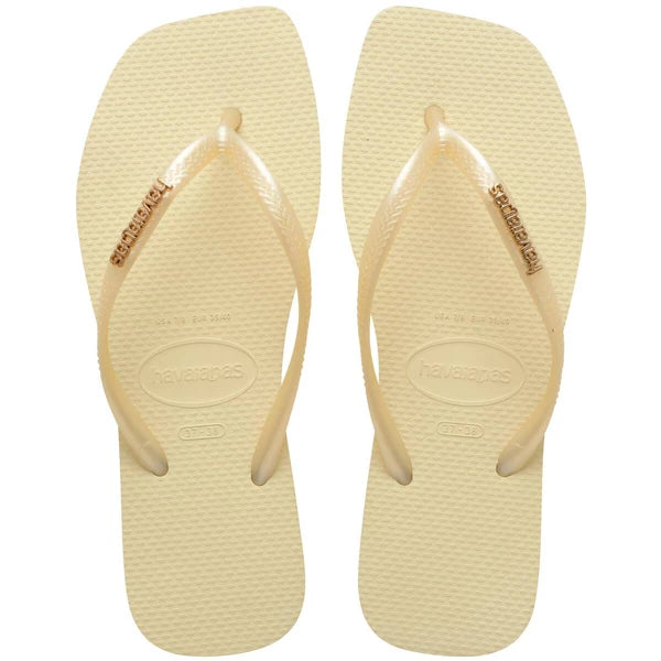 Havaianas Slim Square Logo Metallic Thongs