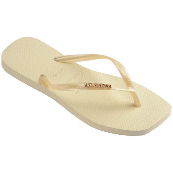Havaianas Slim Square Logo Metallic Thongs