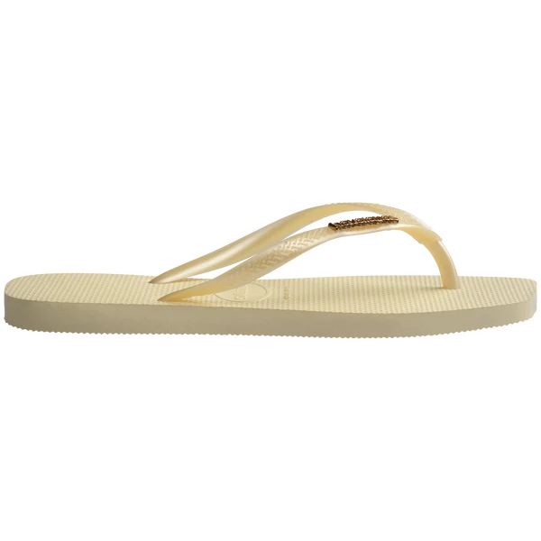 Havaianas Slim Square Logo Metallic Thongs
