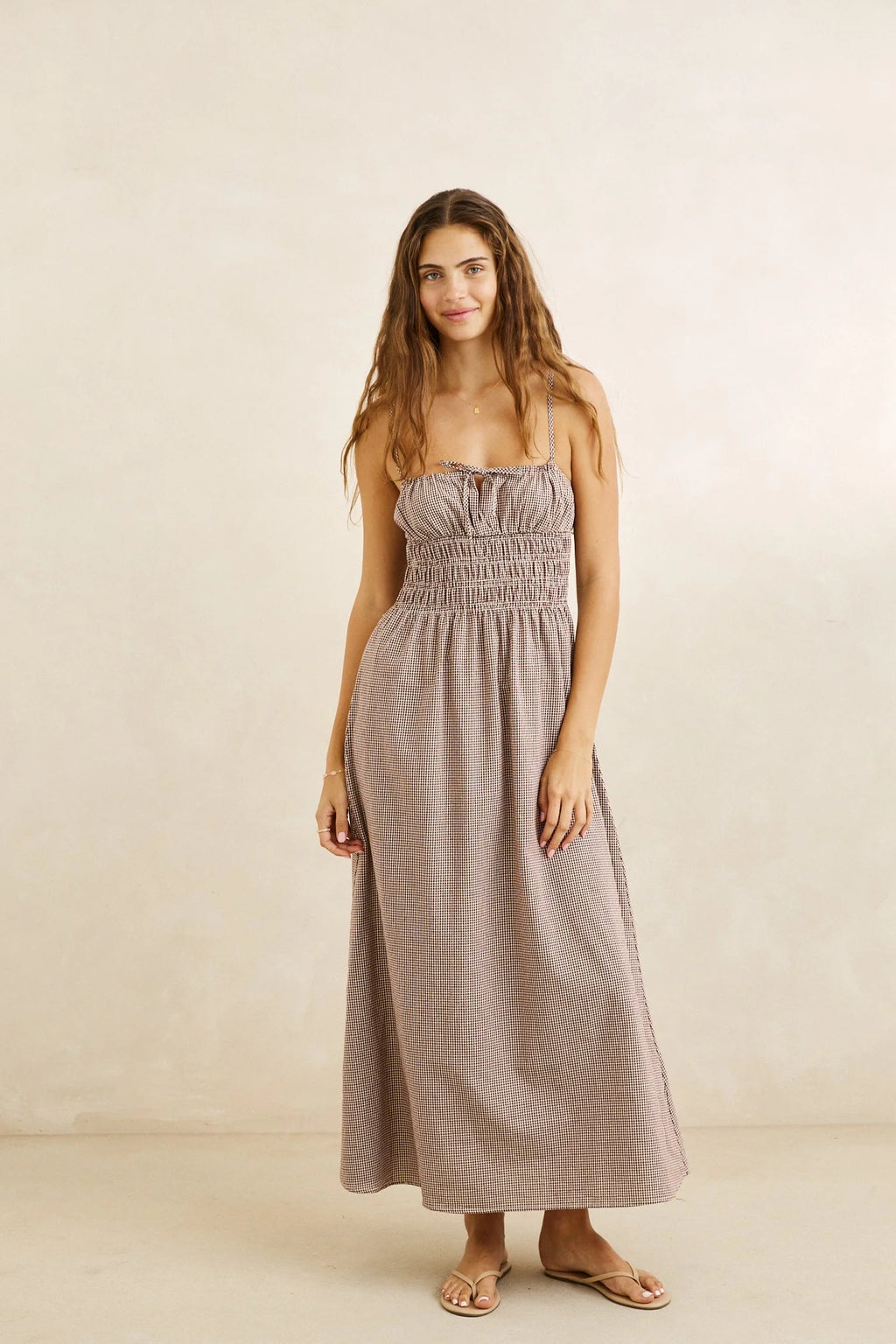 Rhythm London Check Midi Dress
