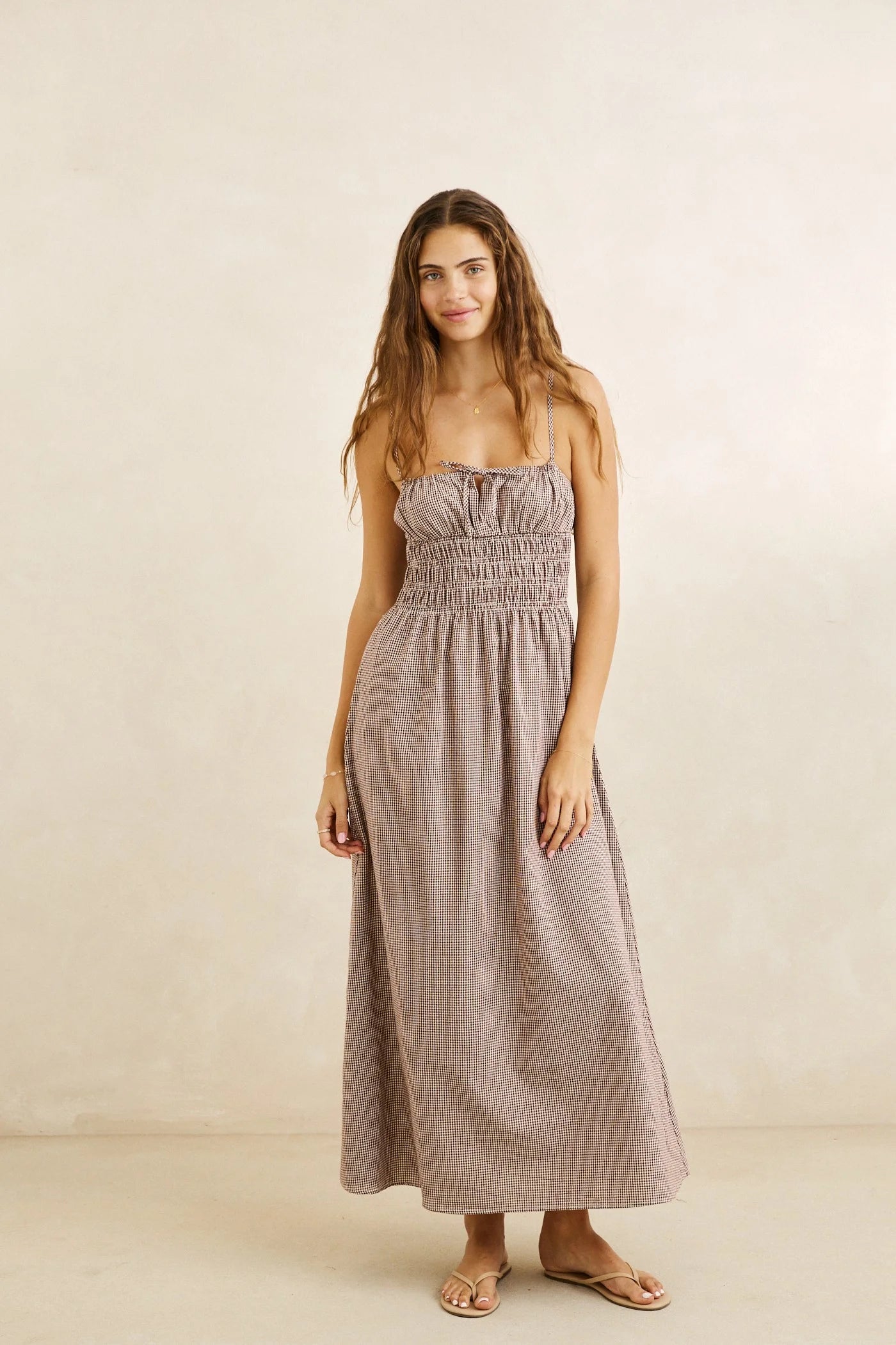 Rhythm London Check Midi Dress