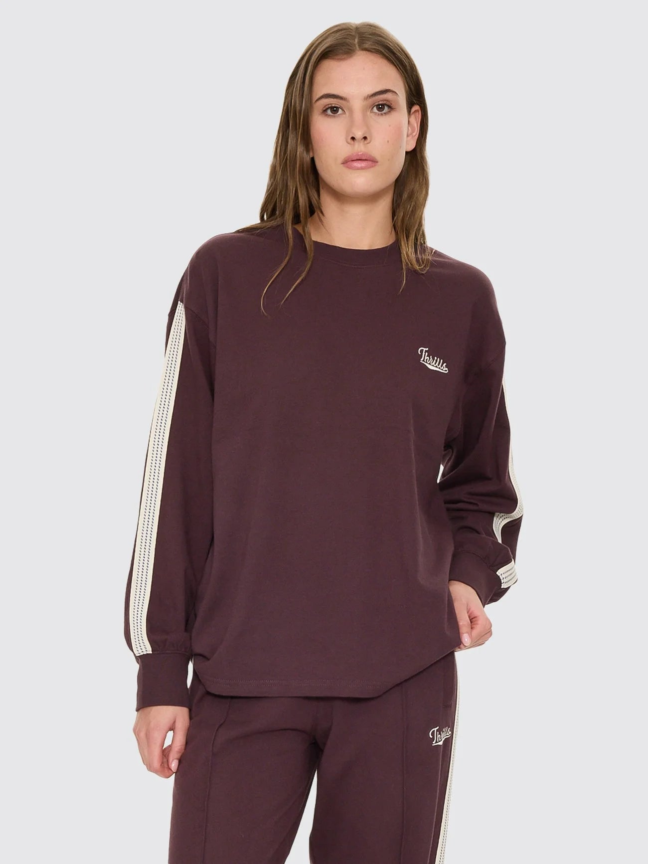 Thrills Off Track Long Sleeve Oversized Tee
