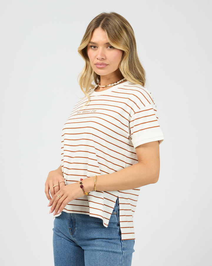All About Eve Washed Stripe Tee Black