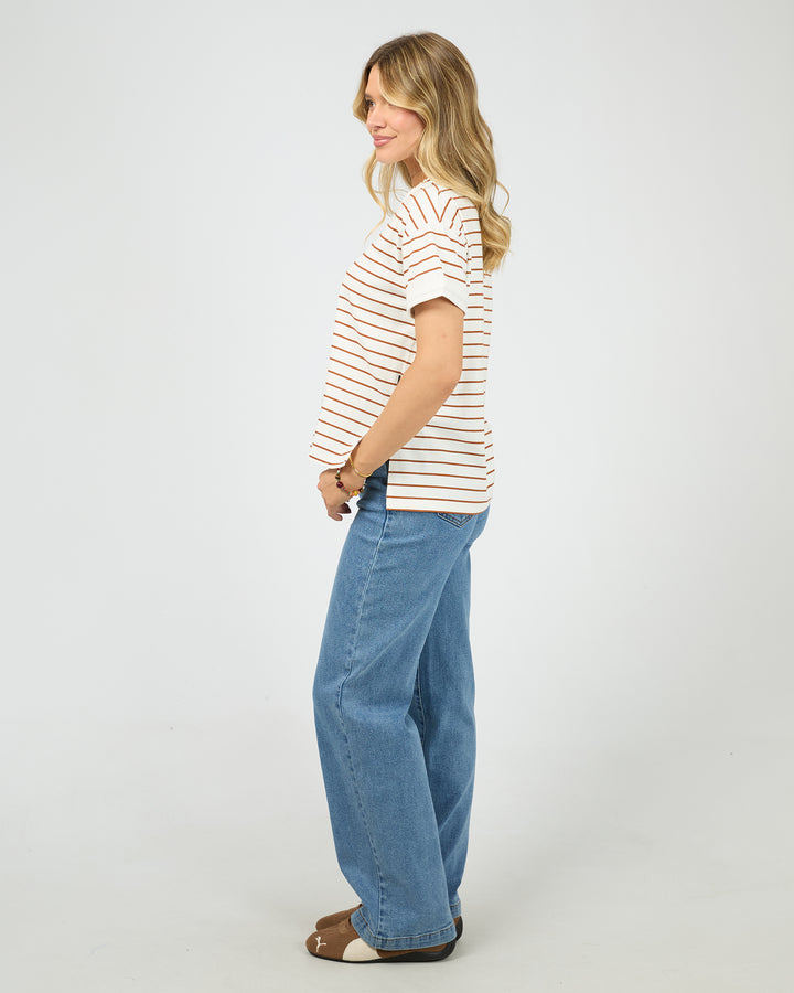 All About Eve Washed Stripe Tee Black