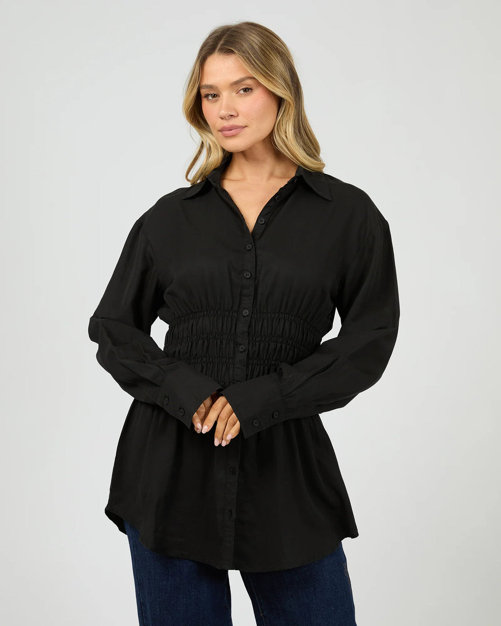 All About Eve Ruched Shirt