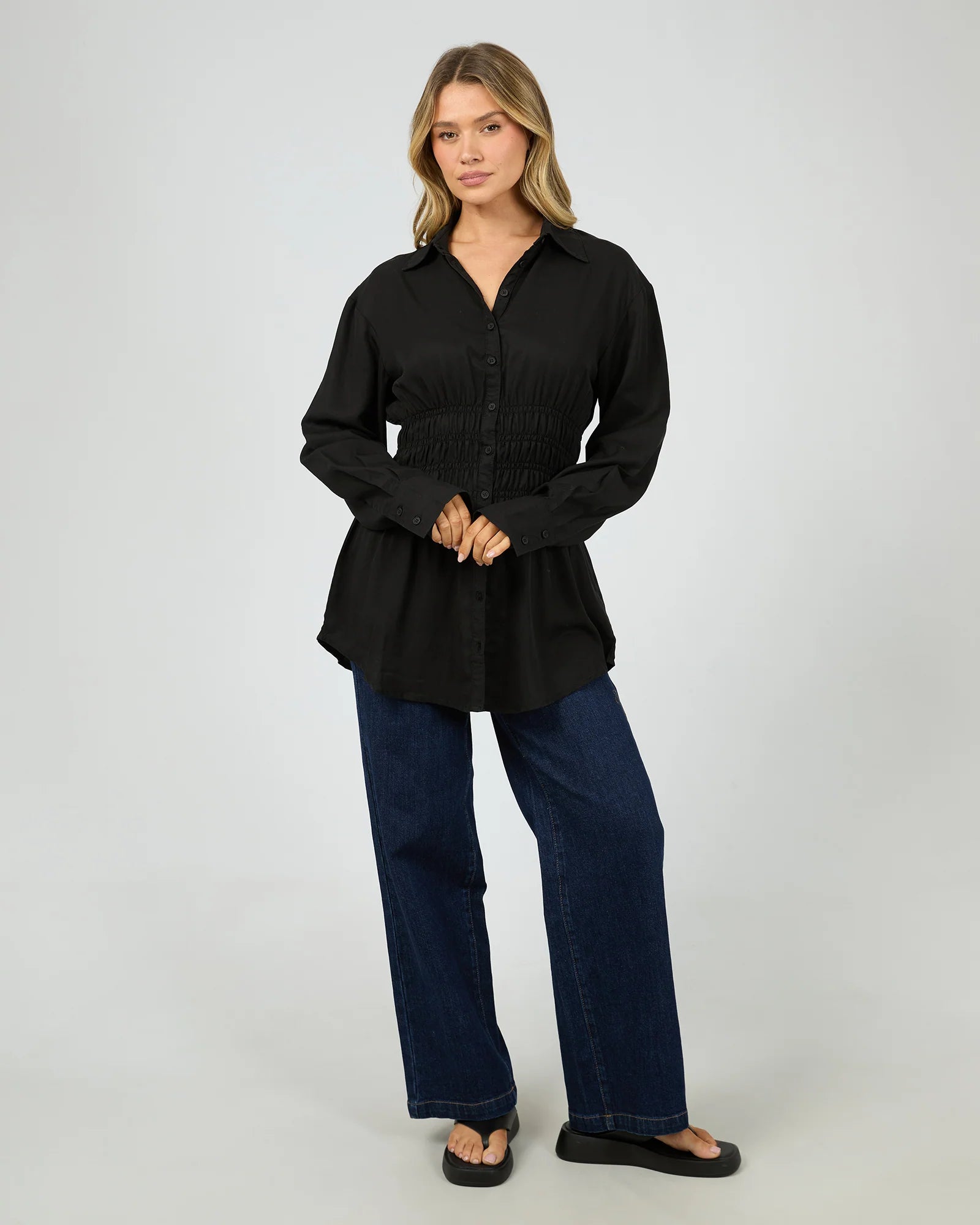 All About Eve Ruched Shirt