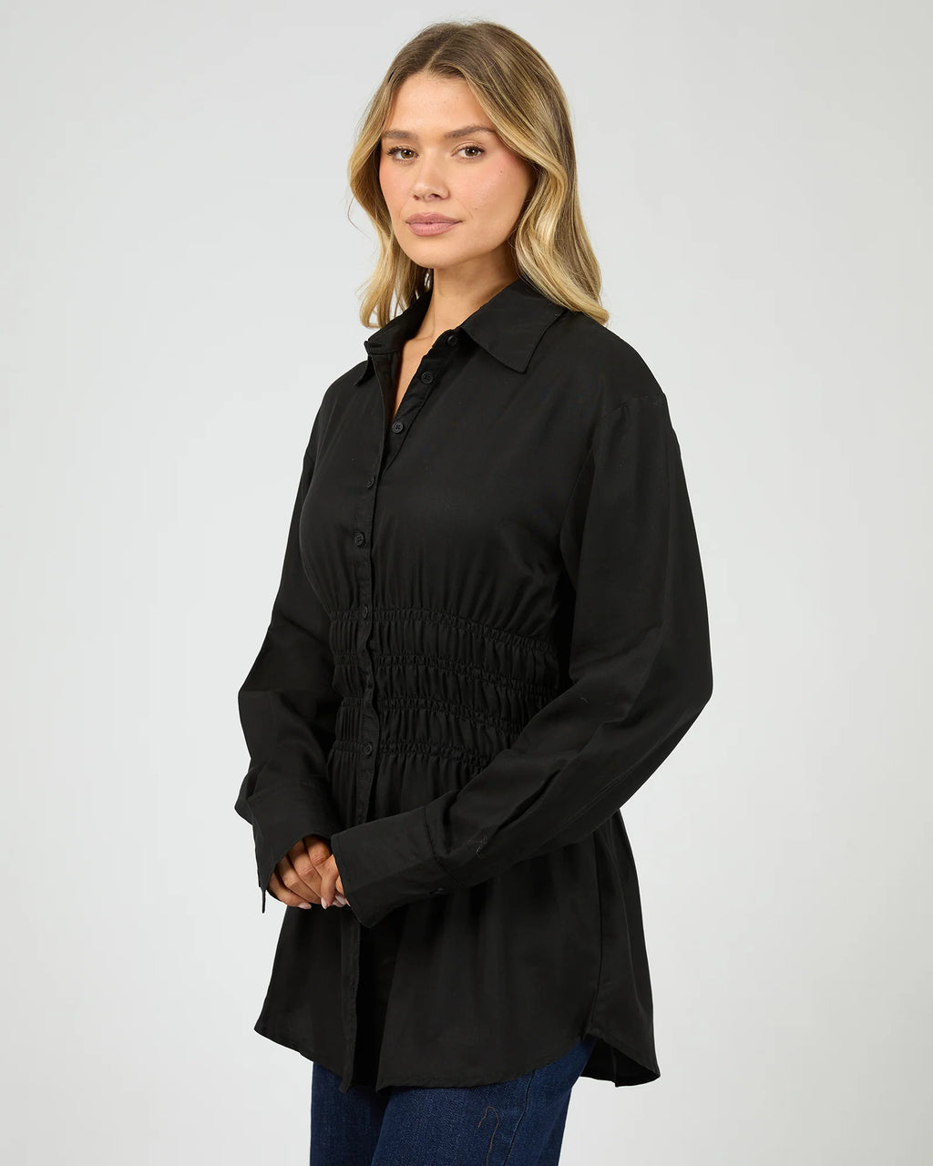 All About Eve Ruched Shirt