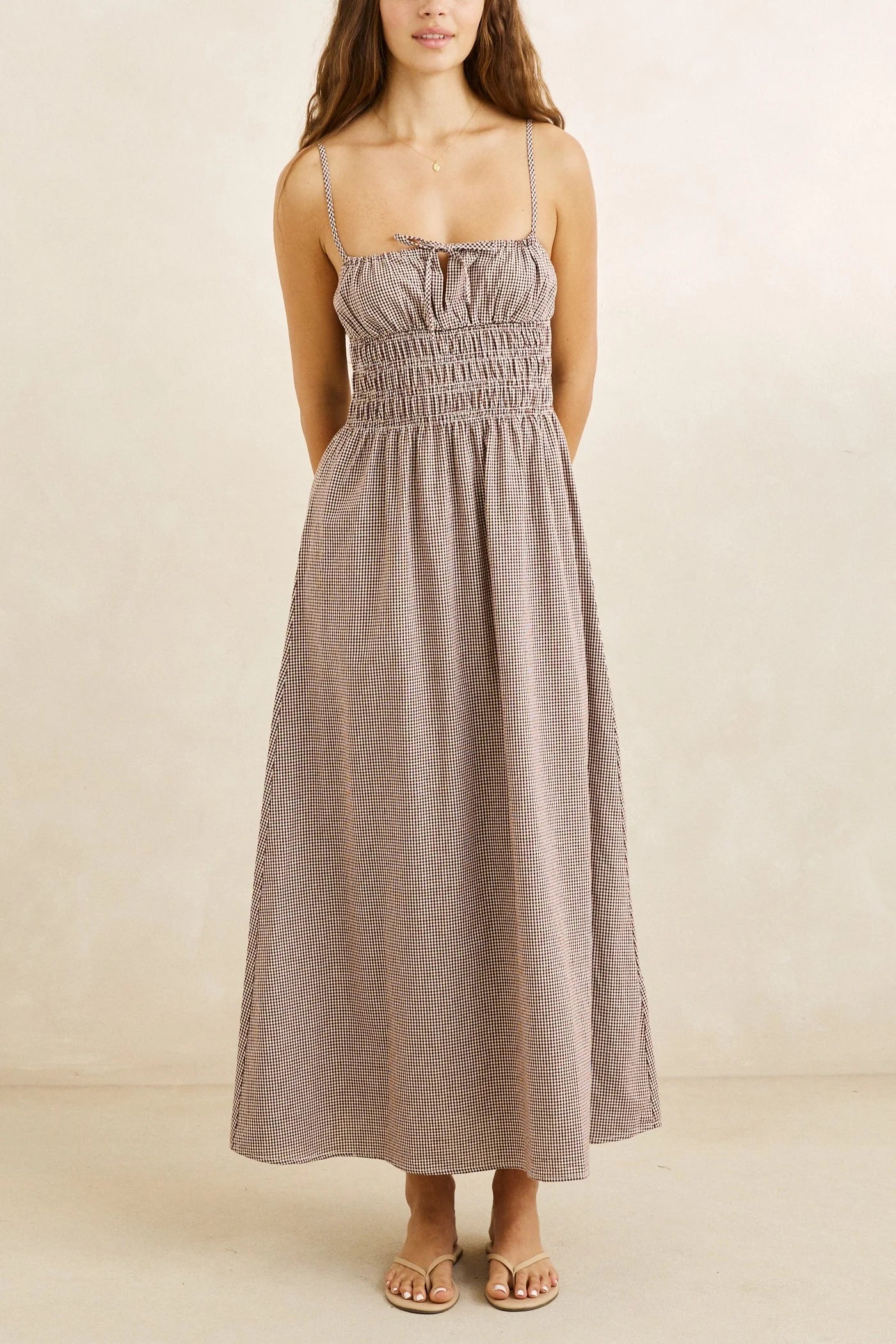 Rhythm London Check Midi Dress