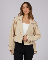 Jorge Lauren Cropped Trench Coat