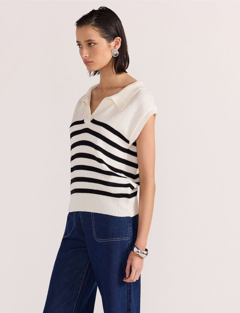 Staple The Label Remi Stripe Polo Knit