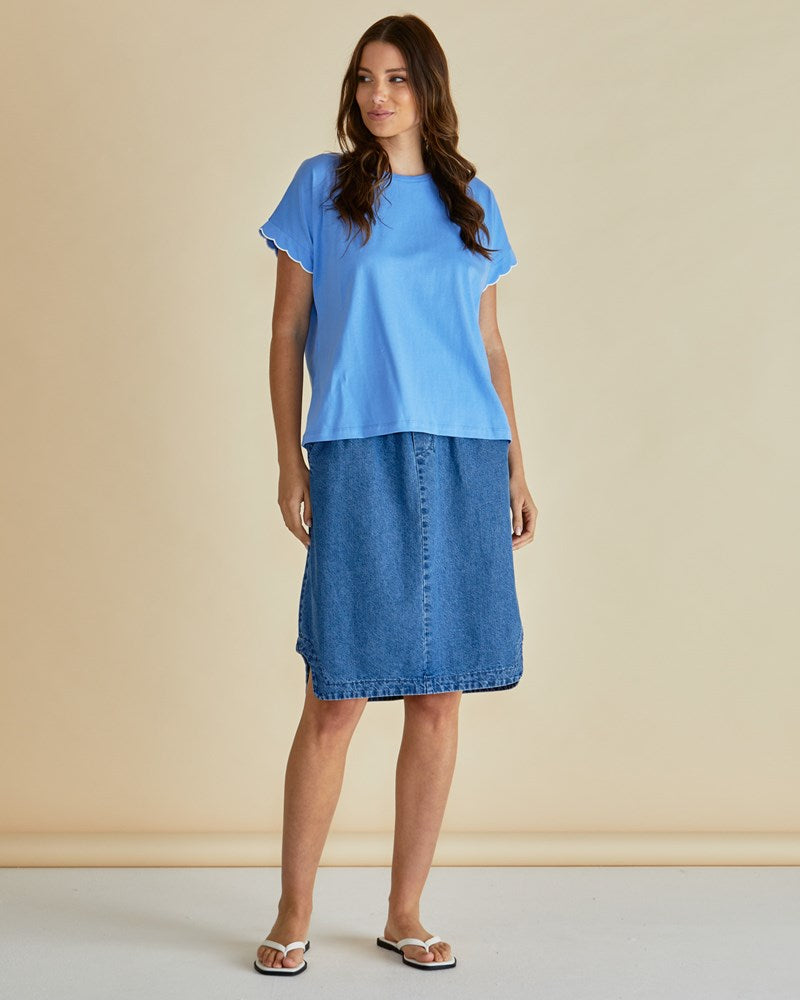 Betty Basics Sloane Scallop Tee