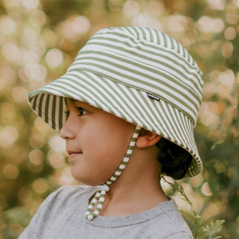 Bedhead Classic Khaki Stripe Bucket Sun Hat