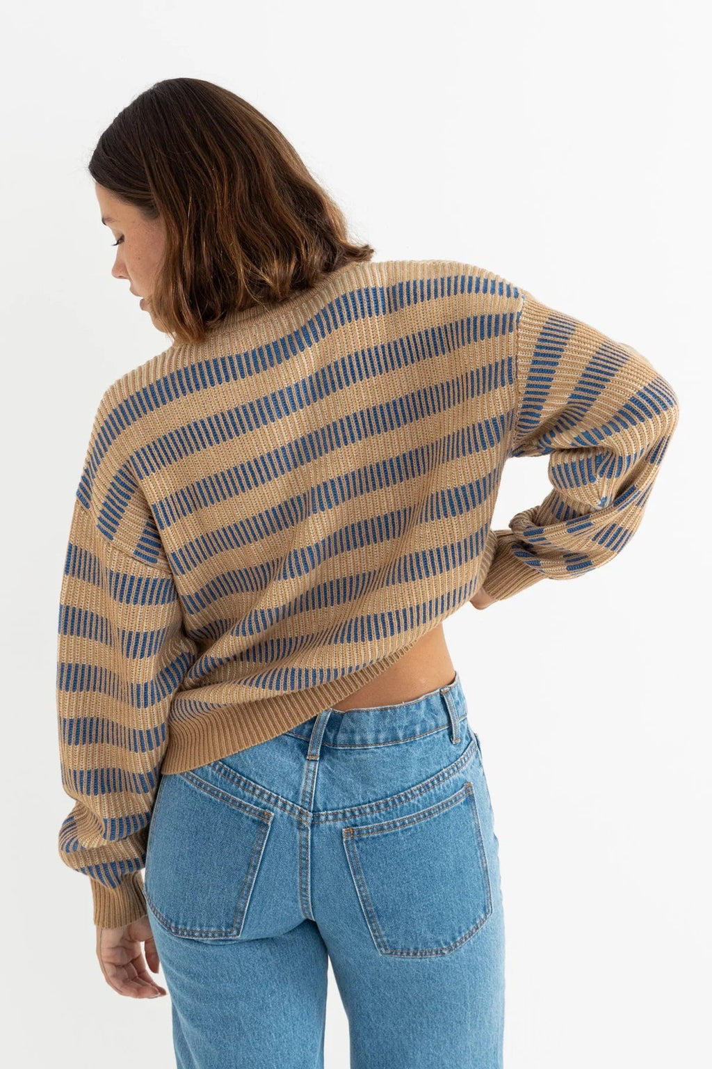 Rhythm Estelle Quarter Zip Striped Knit