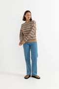 Rhythm Estelle Quarter Zip Striped Knit