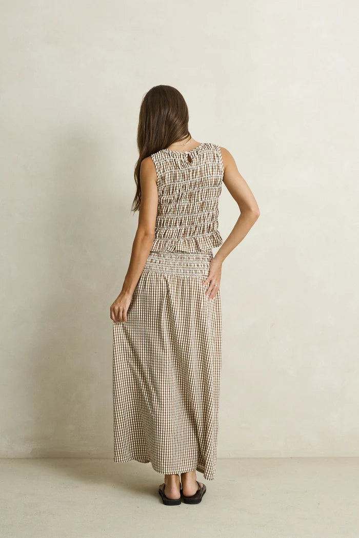 Rhythm Capri Check Maxi Skirt