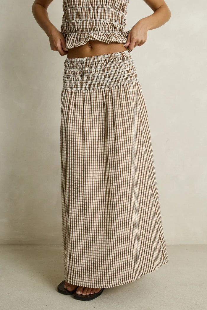 Rhythm Capri Check Maxi Skirt