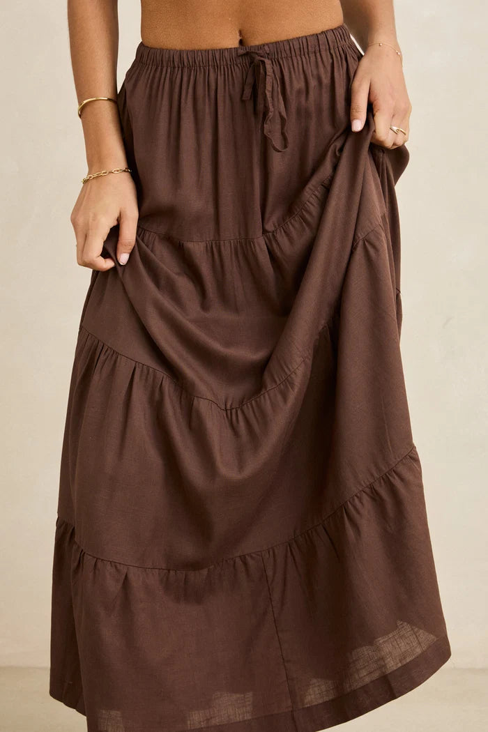 Rhythm Classic Tiered Maxi Skirt