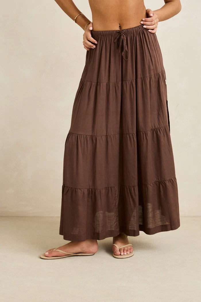 Rhythm Classic Tiered Maxi Skirt