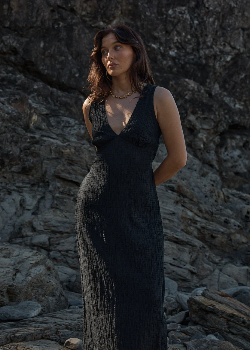 Afends Tully Seersucker Maxi Dress