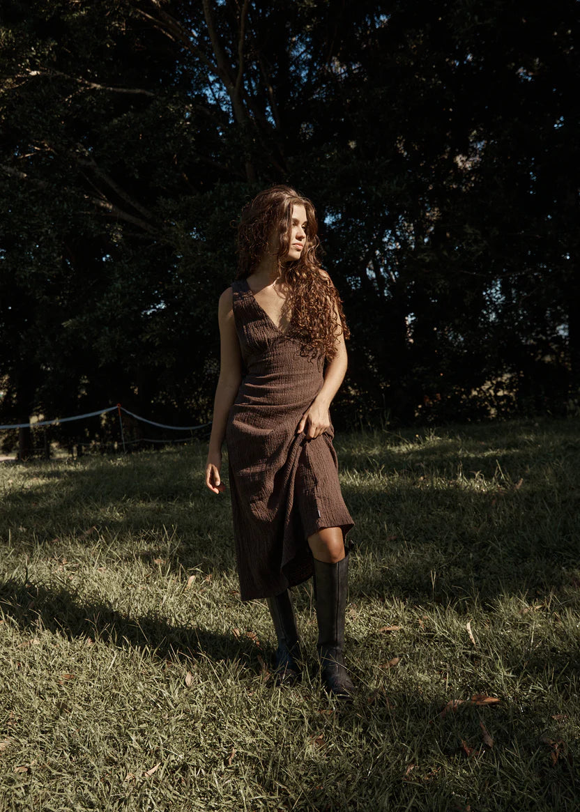 Afends Tully Seersucker Maxi Dress