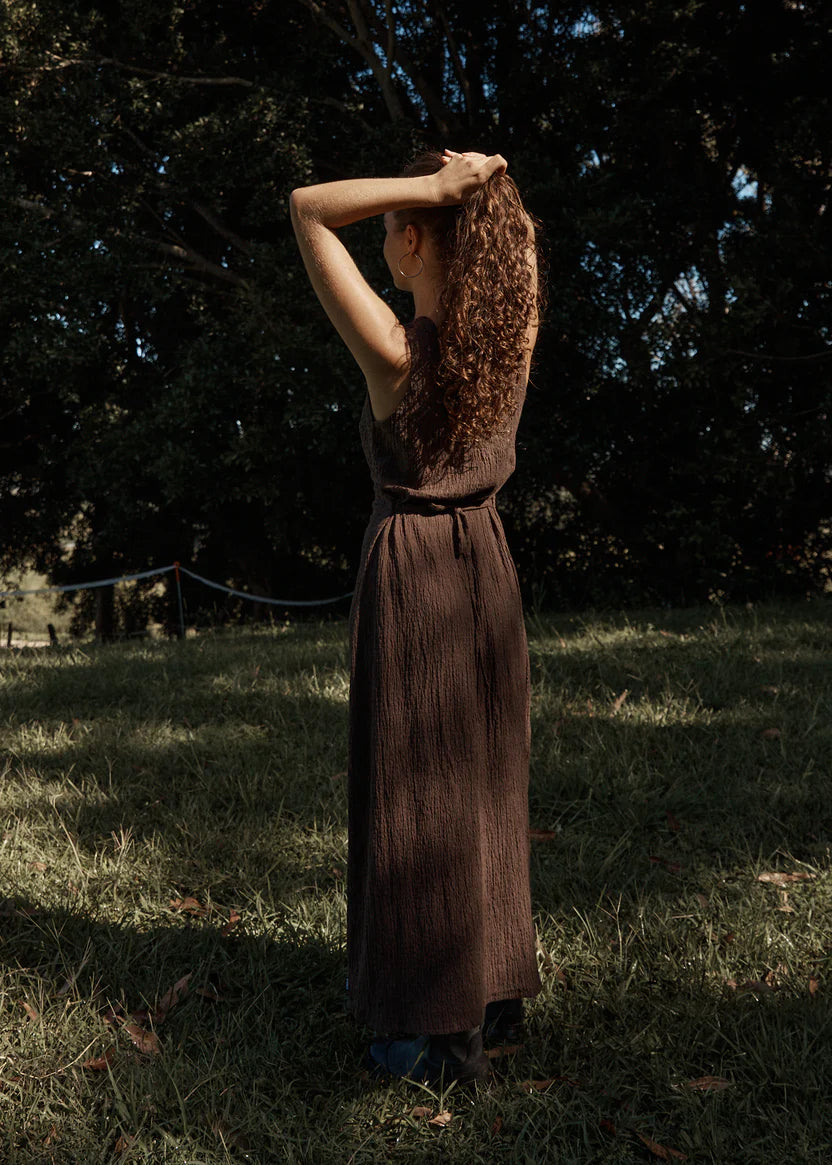 Afends Tully Seersucker Maxi Dress