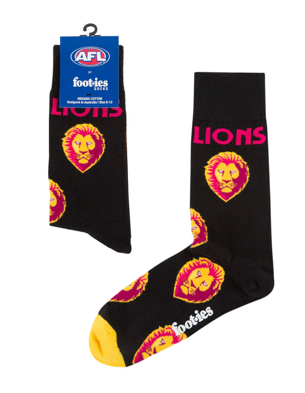 Foot-ies Brisbane Lions Mascot Organic Cotton Sock
