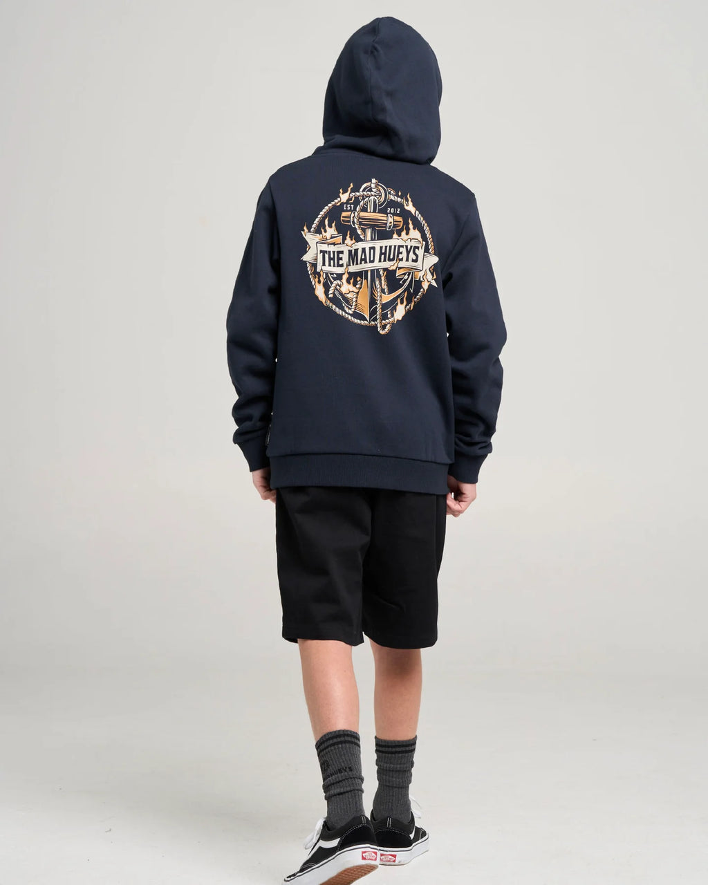The Mad Hueys Flame Anchor Youth Hooded Pullover