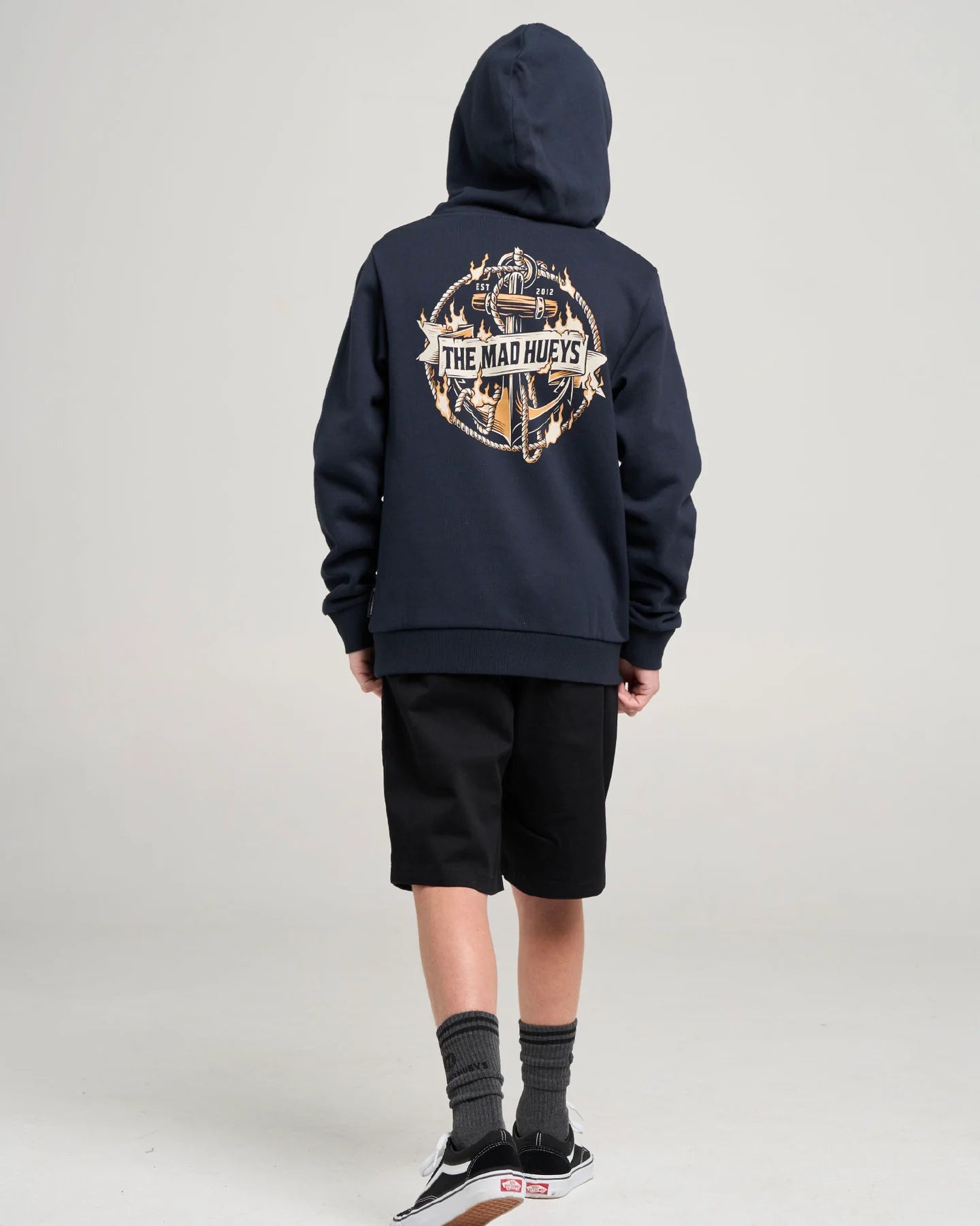The Mad Hueys Flame Anchor Youth Hooded Pullover
