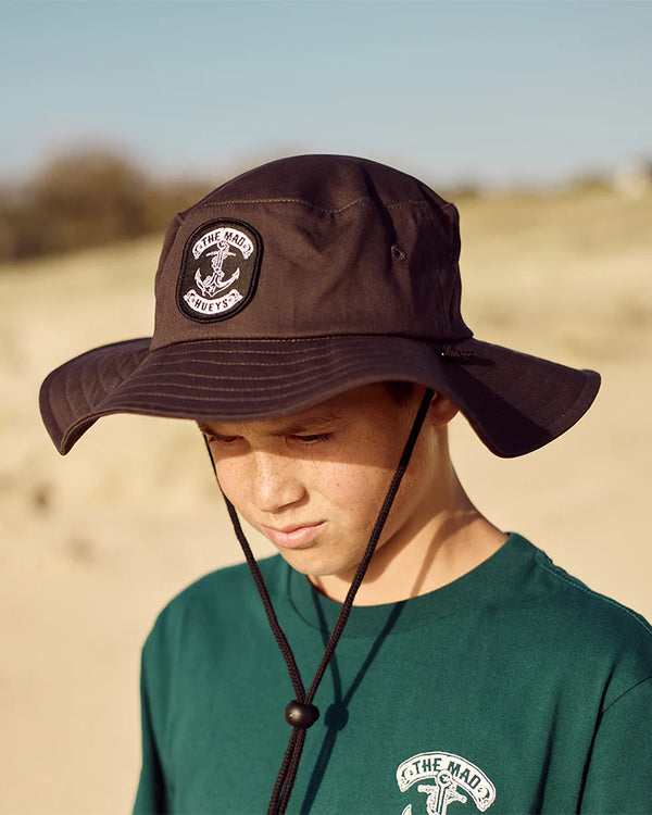The Mad Hueys Skull Anchor Youth Wide Brim Hat