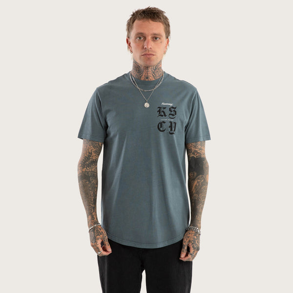 Kscy Black Letter Dual Curved Tee